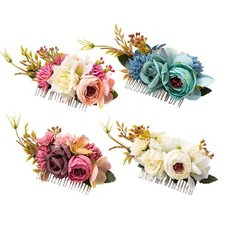 Women Boho Flower Hair Comb Floral Hair Pin Clip Wedding Bridal Hair Accessories