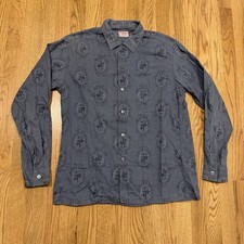 Vintage McGREGOR MODERN Loop Collar Shirt Men  s Med Horse Horseshoe 50s 60s Vtg