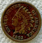 1863 US Copper Nickel Indian Head Cent!