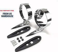 55 56 57 Chevy Yankee Tri-bar Chrome Outside Rear View Mirrors Pair New