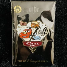Japan TDR Pixar Cars 5th Movie Anniversary McQueen Sally Mater TDL Disney Pin