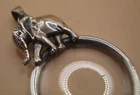 Beautiful HM Sterling Silver Elephant Magnifying Lens Jewellers Loupe Eye Glass