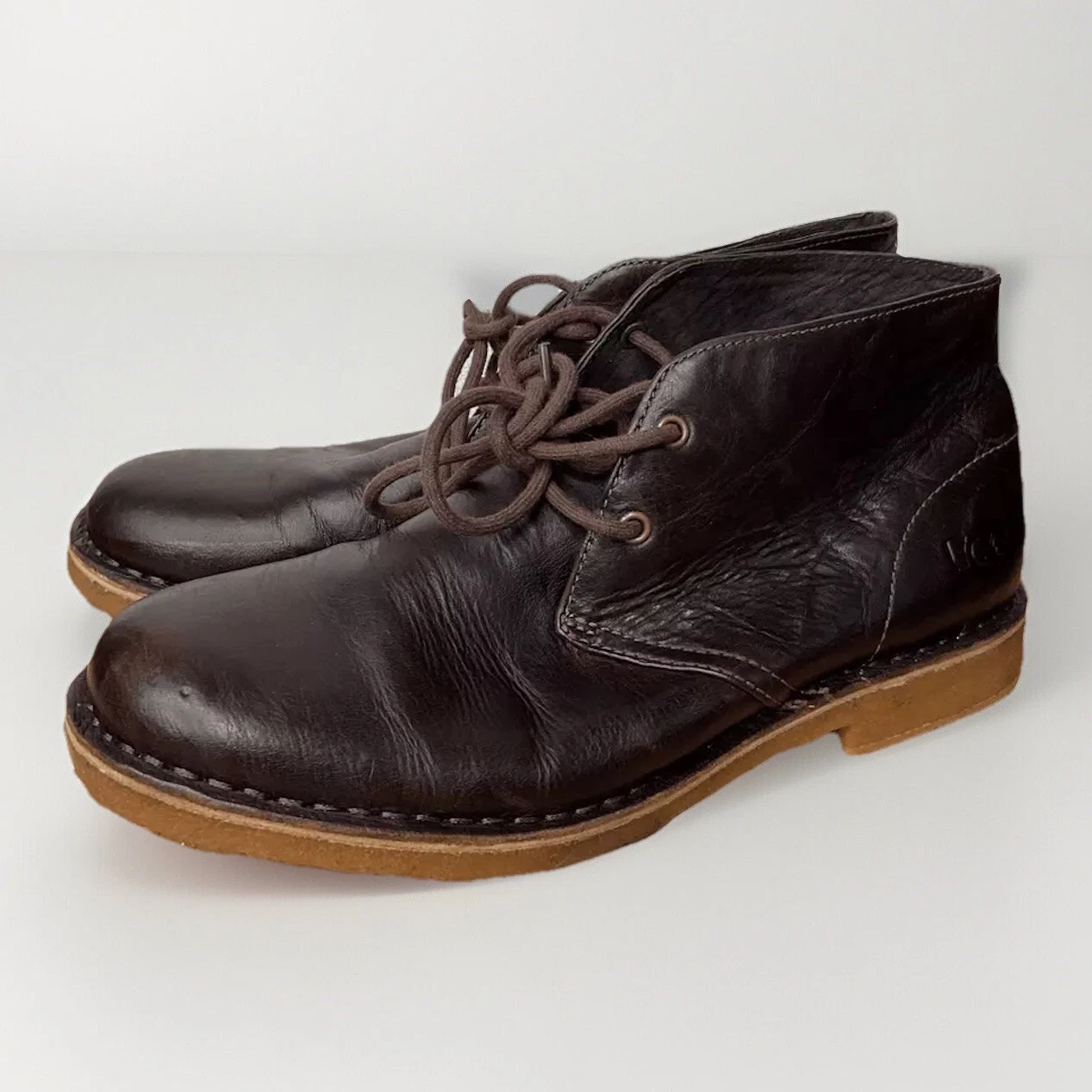 UGG Leighton Chukka Boots Men’s Size 7 Leather Shoes Chocolate Brown 2 eye 3275*