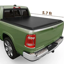 5.7FT Soft Bed Roll-Up Tonneau Cover For 2019-2026 RAM 1500 New Body Truck Top
