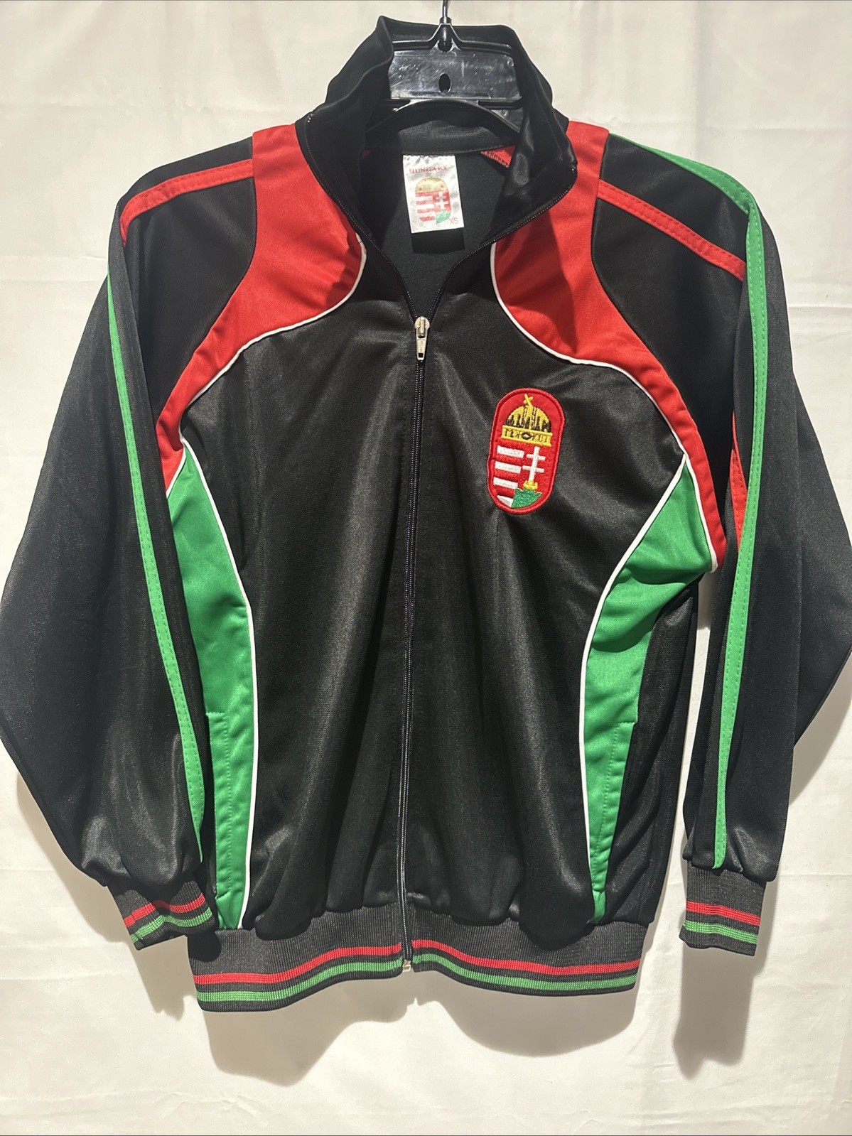 1980’s VTG Hungary Football Team Jacket Sz XS Hungarian Colorway