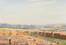 Alan Bengall Charlton (1913 -1981) - Mid 20th Century Oil, Corbridge Roman Site