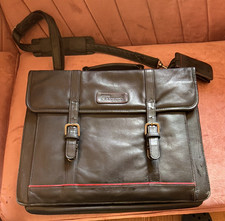 Targus TBS088 Black Leather Laptop Messenger ...