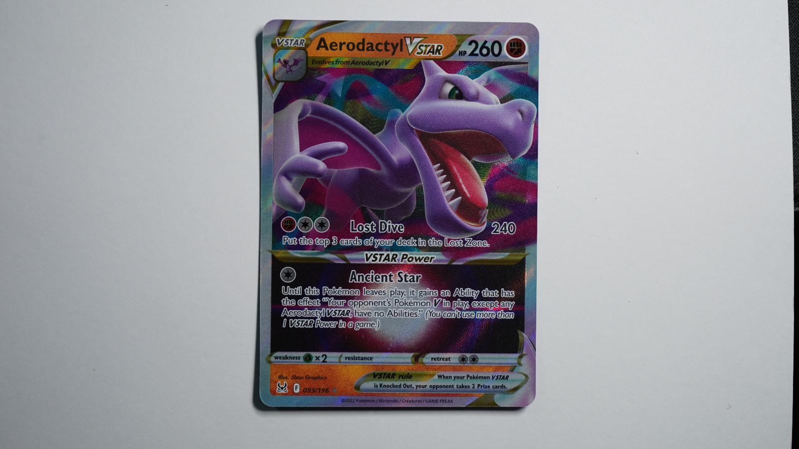 AERODACTYL VSTAR 093/196 HOLO VSTAR RARE LOST ORIGIN POKEMON NM/M