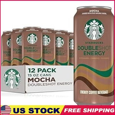Mocha Energy Coffee Drink 15oz 12 Pack Doubleshot W/ Ginseng B Vitamin Mocha