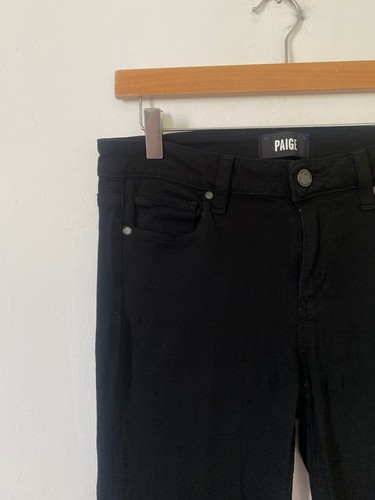 Paige Women Jeans 28 Black Skyline Skinny Pockets Denim - Picture 2 of 8