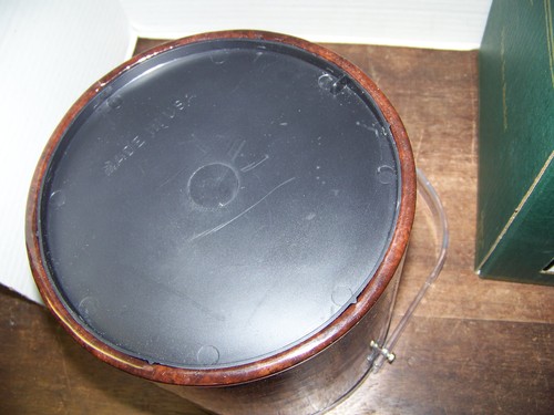 vntg Secchio Ghiaccio Nuovo con Pinze Ghiaccio DECORAZIONE PERSONALIZZATA INC USA 3,5 qt Tortise & Lucite - Foto 12 di 13