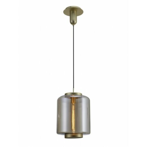 Lampadario a sospensione moderno design in metallo e vetro bronzo - Foto 1 di 1
