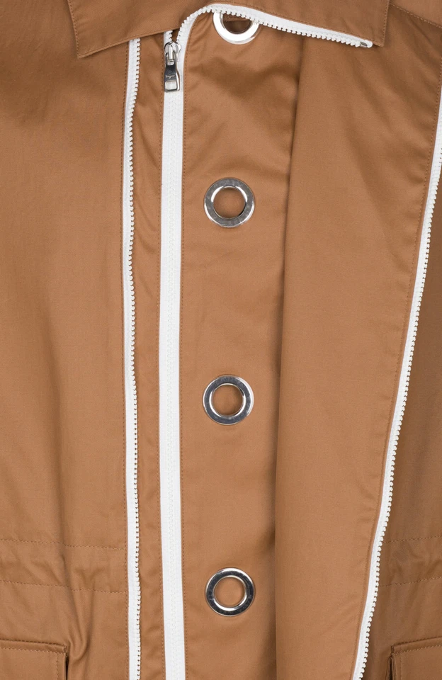 Salvatore Ferragamo Para Hombre Marrón Cremallera Corto Goma Encerado Capucha Impermeable Jac... Foto 4 de 4