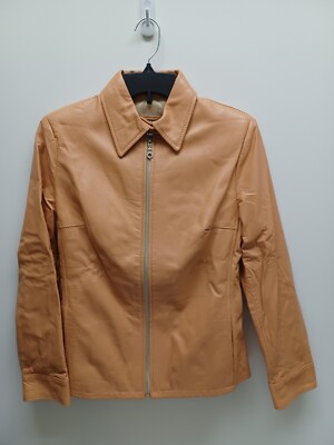 VERA PELLE Leather Jacket Zippered Made in Italy Small Size 40