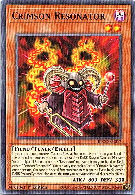 Crimson Resonator ETCO-EN017 Yu-Gi-Oh! Card Light Play 1st Edition