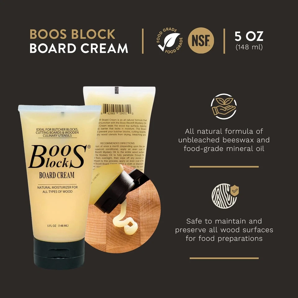 Kit de cuidado de crema y aceite misterioso John Boos de 16 oz para bloques de carnicero y cutti Foto 3 de 4