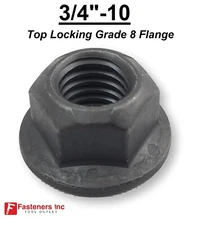(Choose Qty) 3/4-10 Grade G (Hardened) Flange Locking Nut Black Phos Oil 3/4"