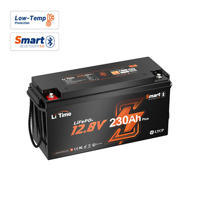LiTime 12V 230Ah Bluetooth Low Temp LiFePO4 Lithium Battery For RV Marine Solar