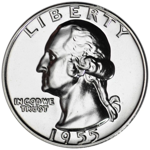 1955 25C US Silver Proof Washington Quarter