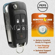 For 2014 2015 2016 Chevrolet Impala Replacement Remote Fob Flip Key PEPS 5b