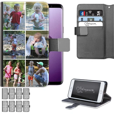 Personalised Photo Collage PU Leather Phone Case Custom Cover For Apple Samsung - Image 1 of 4