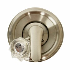 Tub/Shower Double Handle Trim Kit for Delta, Acrylic Metal Handle,Satin Nickel