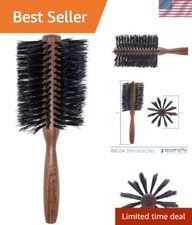 Ergonomic Boar Bristle Round Hair Brush - Ideal for Medium to Long Styles