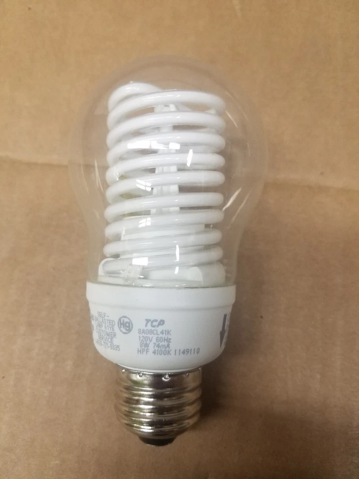 2 Pack Of 8 Watt A19 Cold Cathode CFL Light Bulbs TCP Extended Life 40w Equiv - Image 3 of 3