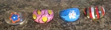 Set of 4 Resin Murano Style Rings Different Colours, Patterns and Sizes