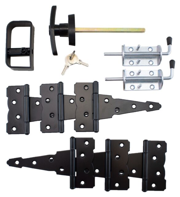 Shed double door hardware kit: 6" Colonial Hinges T Handle HD Barrel Bolts Shed double door hardware kit: 6" Colonial Hinges T Handle HD Barrel Bolts