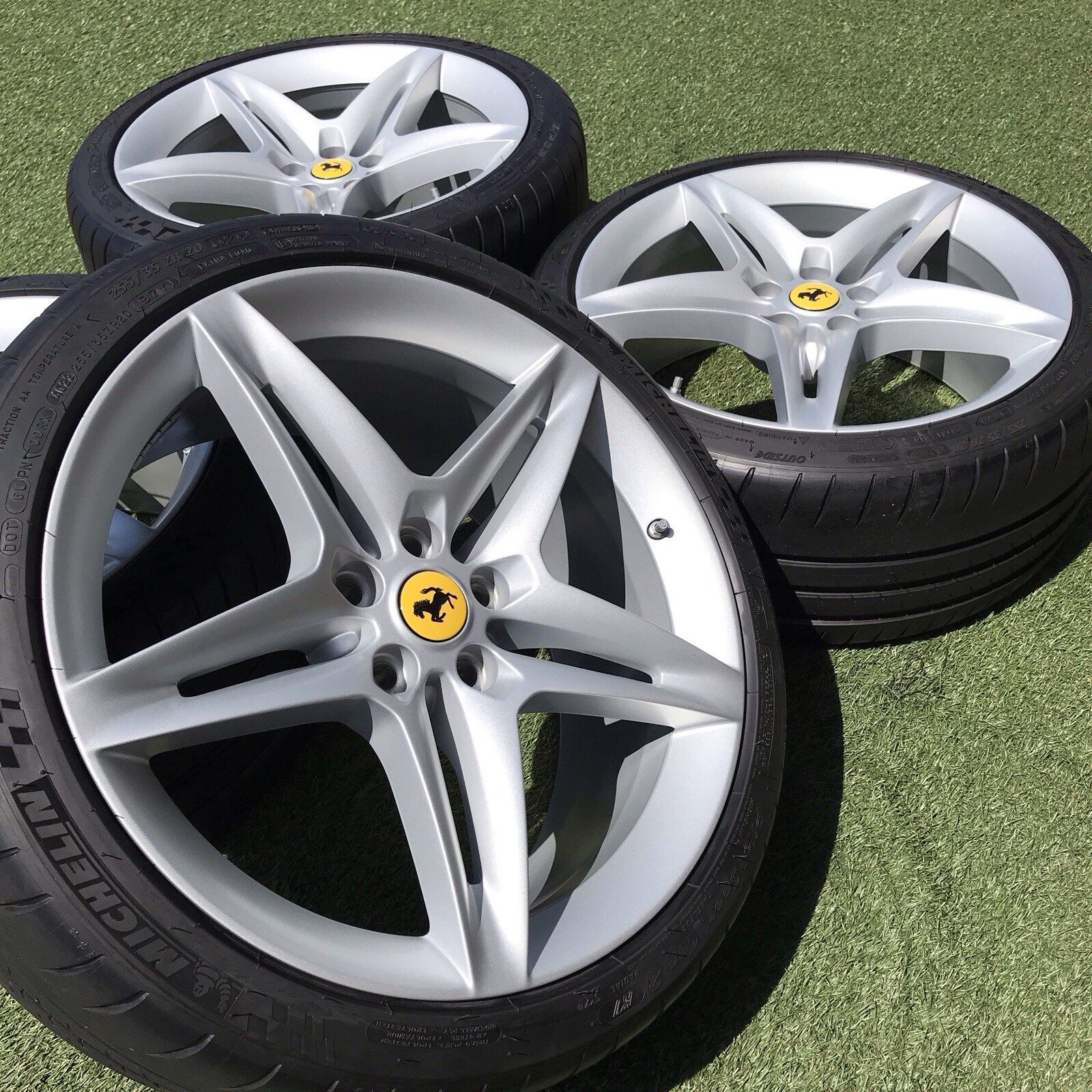 20 FERRARI SF90 RIMS TIRES NEW SET GENUINE STOCK TPMS WHEELS MICHELIN TIRES