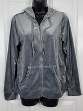 Womens Danskin Now Zip Up Hoodie Jacket Gray Size M 8-10