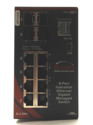 Red Lion SLX-8MG-1 Sixnet Managed Switch, Gigabit Ethernet, 8-Port, 10-30VDC - Picture 4 of 9