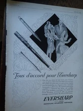 EVERSHARP pen holder + DREAM OF GOLD LT PIVER advertising paper ILLUSTRATION 1928