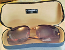 CHANEL Gold Frame Rimless Sunglasses 4112 Gold Accents VTG Y2K