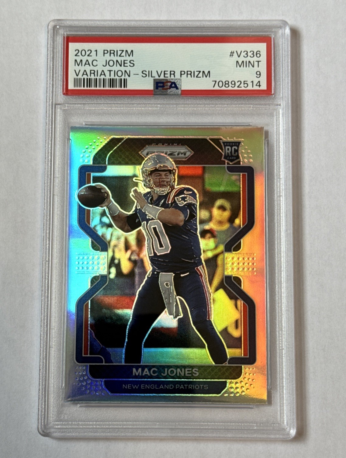 Mac Jones 2021 Panini Prizm Silver Variation #V336 Rookie RC PSA 9 MINT