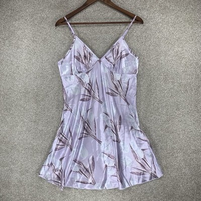 Y2K Bias Slip Mini Dress L Purple Tulip Fairy Core Retro Coquette Silky Babydoll