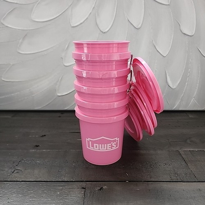 #ad Lot of 5 Hard To Find Viral Lowe#x27;s Pink 0.42 Qt Mini Bucket w Lid Ships Fast $24.95