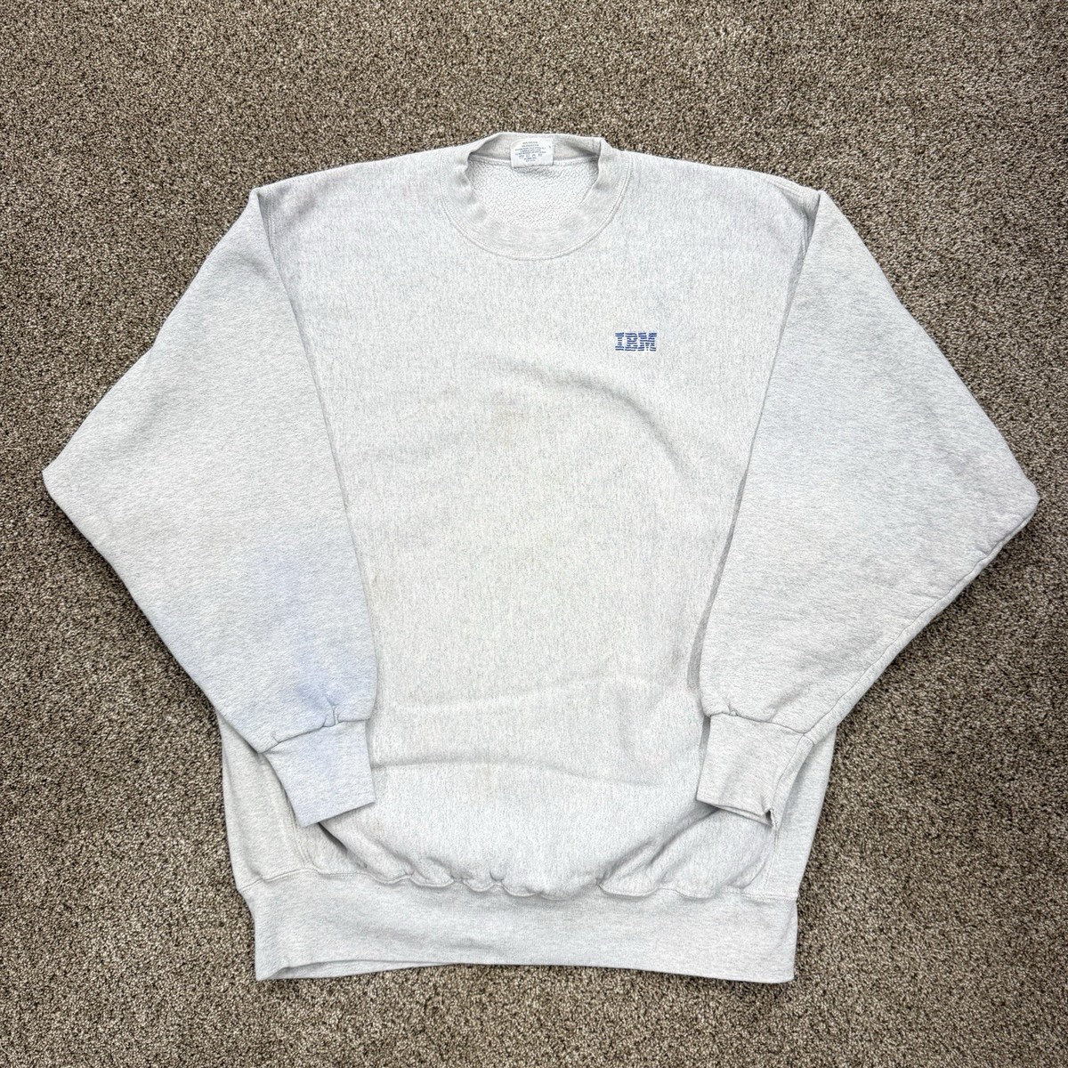Vintage IBM Computers Crew Neck Sweatshirt Mens Size XXL Gray