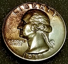 🟅 Nicely Toned 1961 PROOF 90% Silver Wash. Quarter 25¢ 65-Year-Old Coin