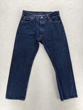 Vintage Levis 501 Jeans Mens 36x32 Blue Classic Straight Denim Button Fly 34x30