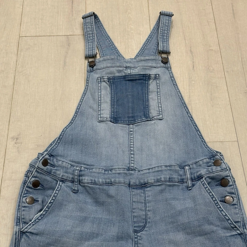Mono con tirantes para mujer American Rag denim talla 11 azul parches desgastados hippie Foto 2 de 4