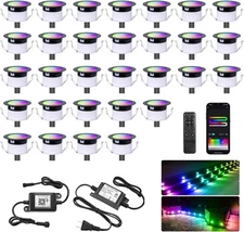 Outdoor 1.22" Low Voltage WiFi RGBW+IC Multicolor Dynamic Recessed Deck Lighting