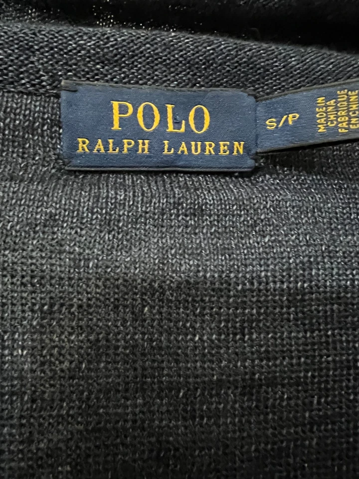 Polo Ralph Lauren женщин льняной вязаный свитер Топ S большого размера темно-синий v-образным вырезом - Изображение 4 из 4
