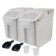 Large Flour Storage Container Bin 25lb, 2Pack Airtight Rice Storage Container...