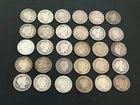 30.  Barber  dimes,  various dates, 90% Silver
