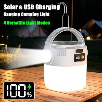 Portable LED Camping Lantern Rechargeable Power Bank Waterproof Tent Light