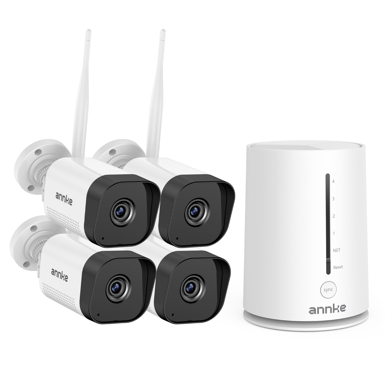 ANNKE Wireless 4CH NVR 3MP Security Camera System Two-Way Audio WIFI Outdoor IR