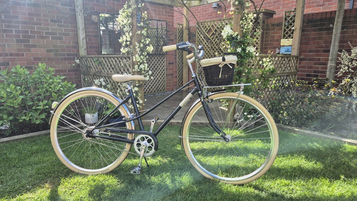 Creme Caferacer Lady Solo Bike in Black Sparkle, Size Small/Medium