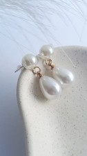 Classic Double Pearl Drop Earrings